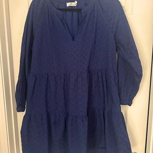 Vineyard Vines XL Navy Eyelet Tiered Dress